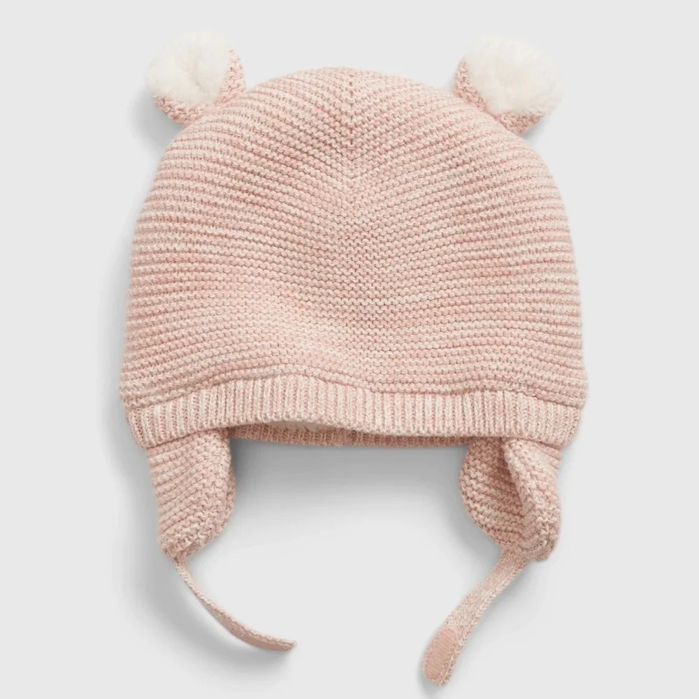 Baby Gap Sherpa Lined pink and Cream Jacket and Hat 3-6M